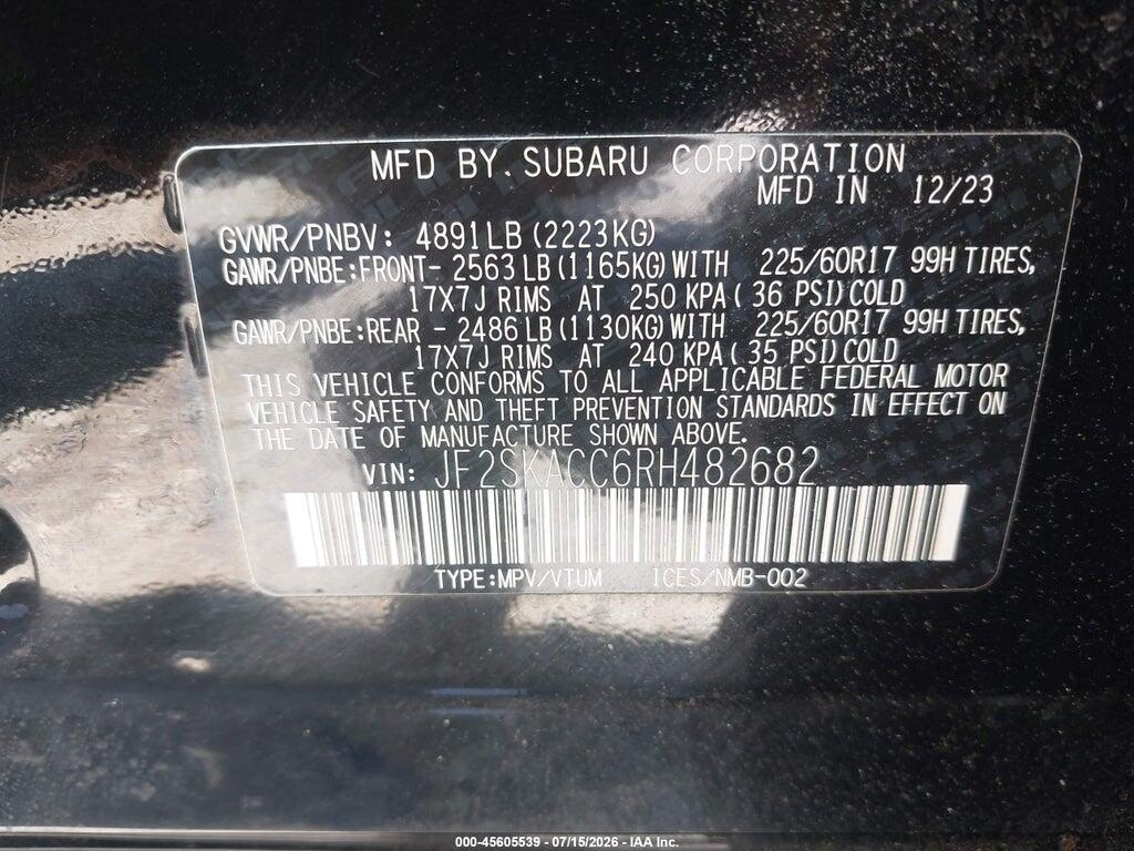 JF2SKACC6RH482682 2024 SUBARU FORESTER photo no. 9