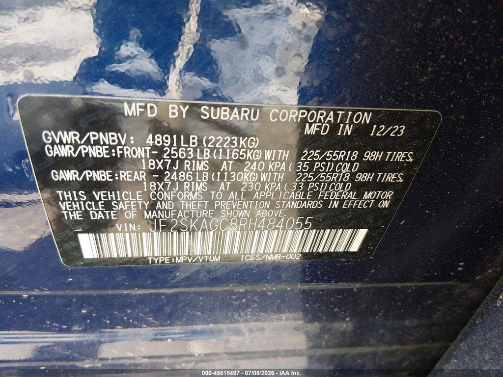 JF2SKAGC8RH484055 2024 SUBARU FORESTER photo no. 9