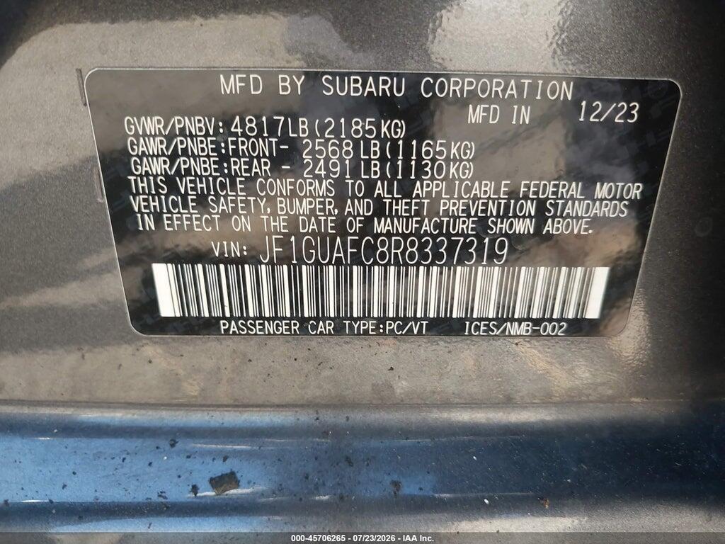 JF1GUAFC8R8337319 2024 SUBARU IMPREZA photo no. 9