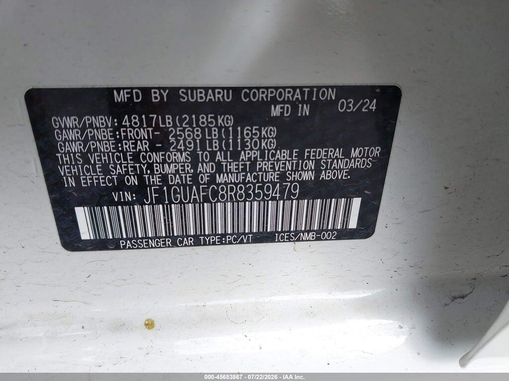 JF1GUAFC8R8359479 2024 SUBARU IMPREZA photo no. 9