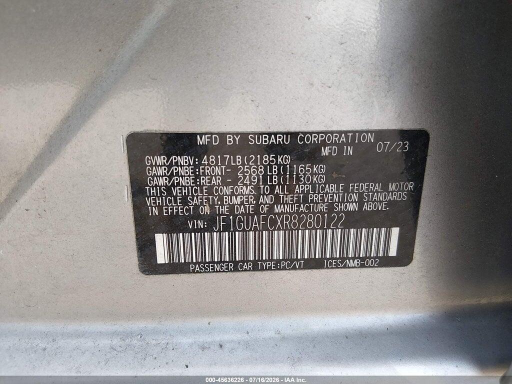 JF1GUAFCXR8280122 2024 SUBARU IMPREZA photo no. 9