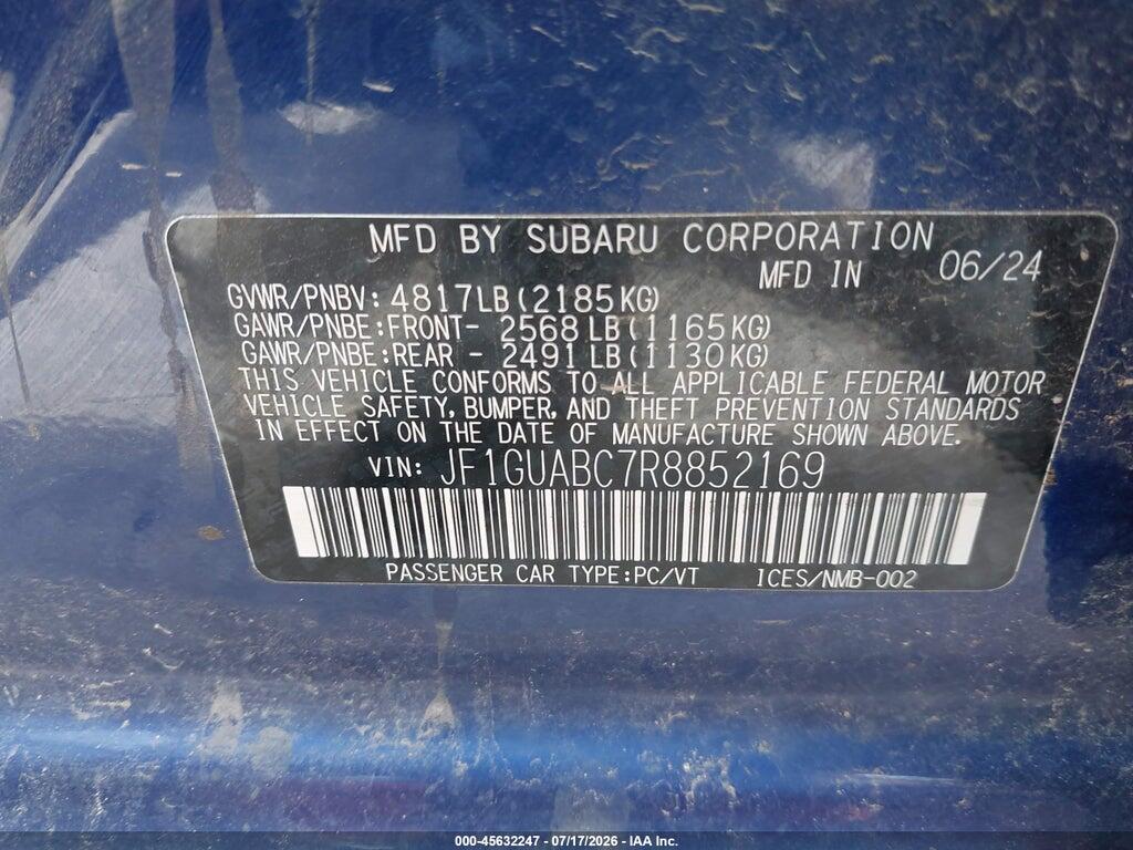 JF1GUABC7R8852169 2024 SUBARU IMPREZA photo no. 9