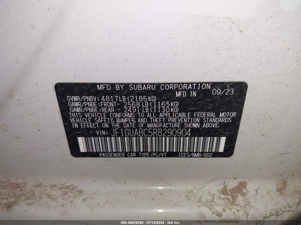 JF1GUABC5R8290904 2024 SUBARU IMPREZA photo no. 9