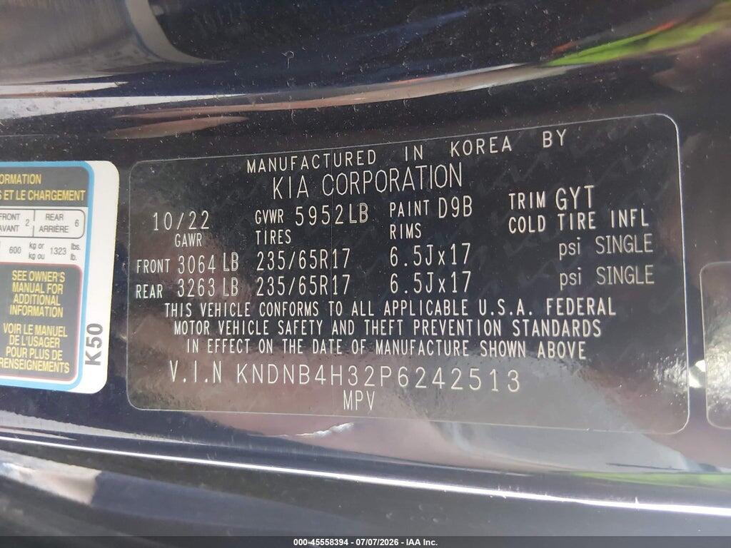 KNDNB4H32P6242513 2023 KIA CARNIVAL MPV photo no. 9