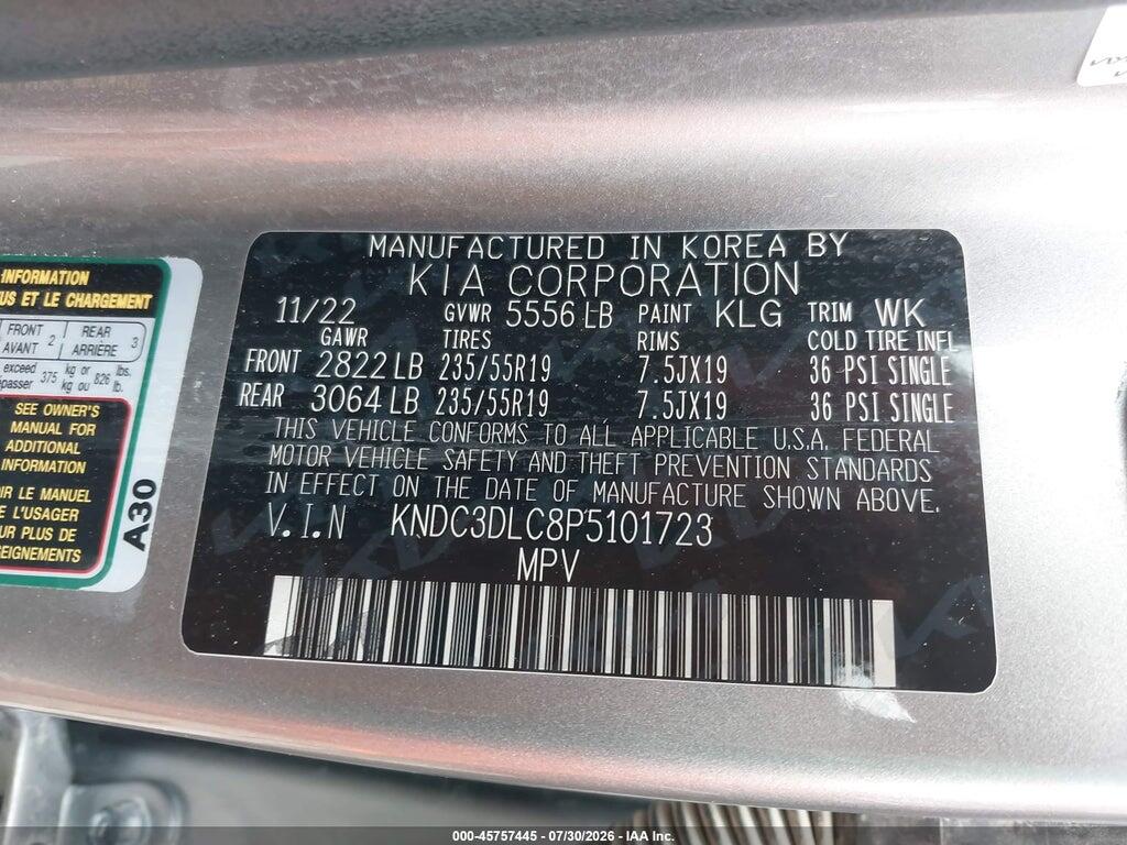 KNDC3DLC8P5101723 2023 KIA EV6 photo no. 9