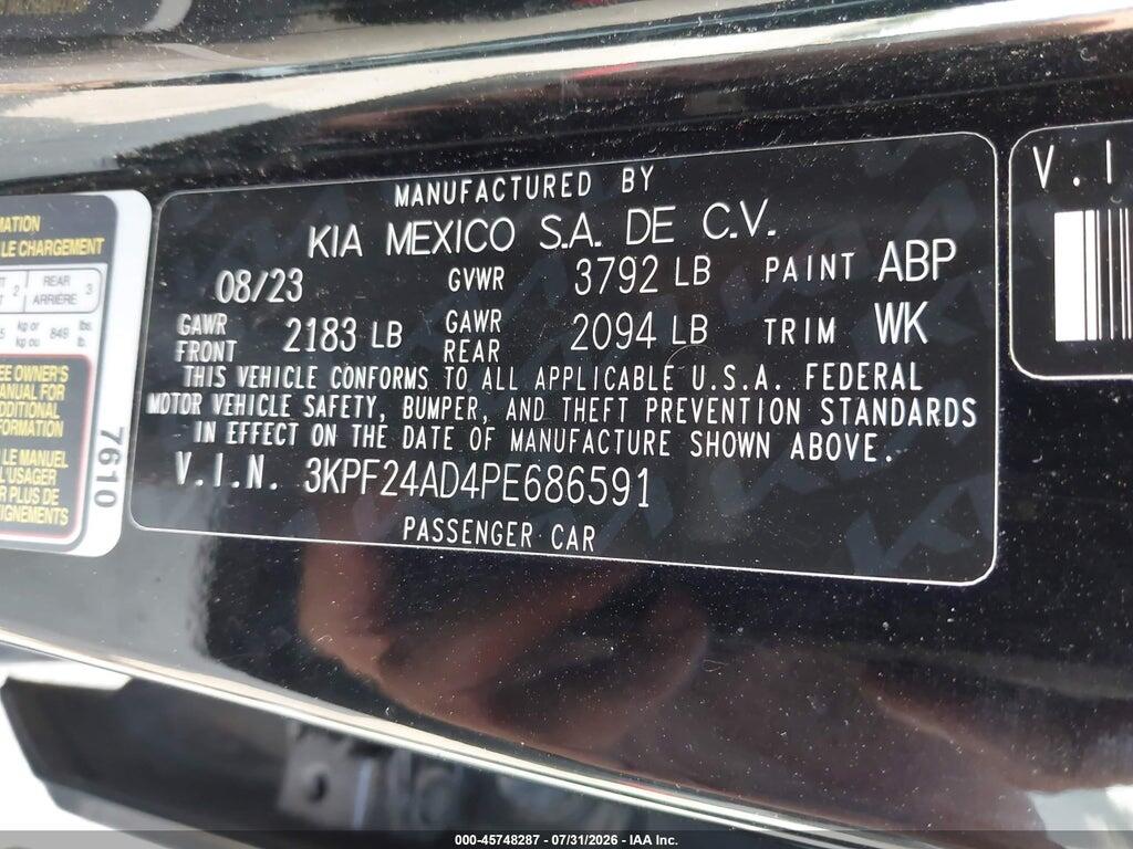 3KPF24AD4PE686591 2023 KIA FORTE photo no. 9