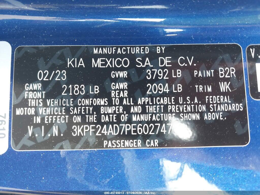 3KPF24AD7PE602747 2023 KIA FORTE photo no. 9