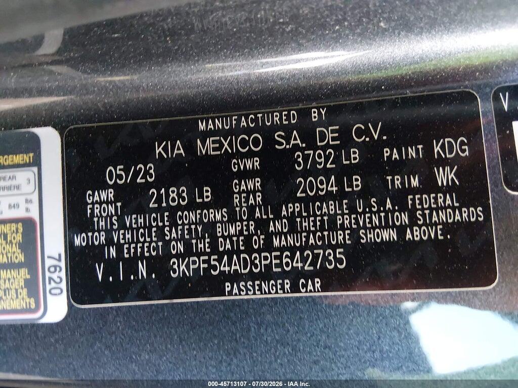 3KPF54AD3PE642735 2023 KIA FORTE photo no. 9