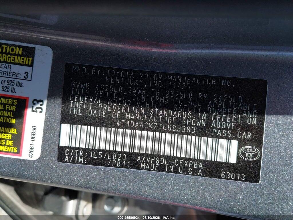 4T1DAACK7TU689383 2026 TOYOTA CAMRY photo no. 9