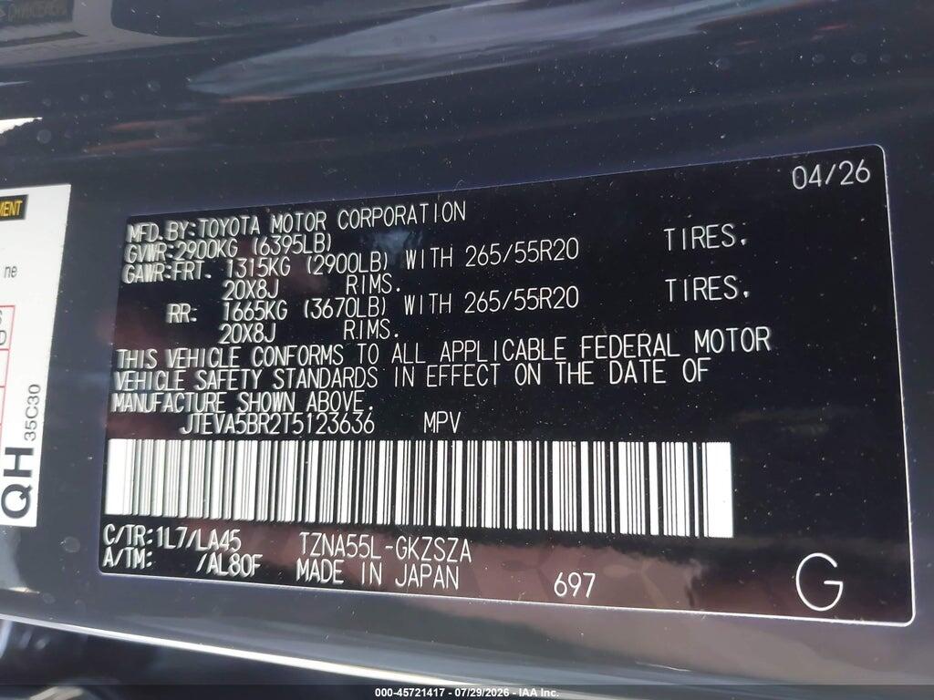 JTEVA5BR2T5123636 2026 TOYOTA 4RUNNER photo no. 9