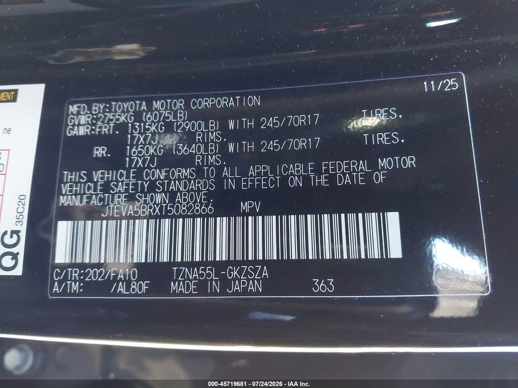 JTEVA5BRXT5082866 2026 TOYOTA 4RUNNER photo no. 9
