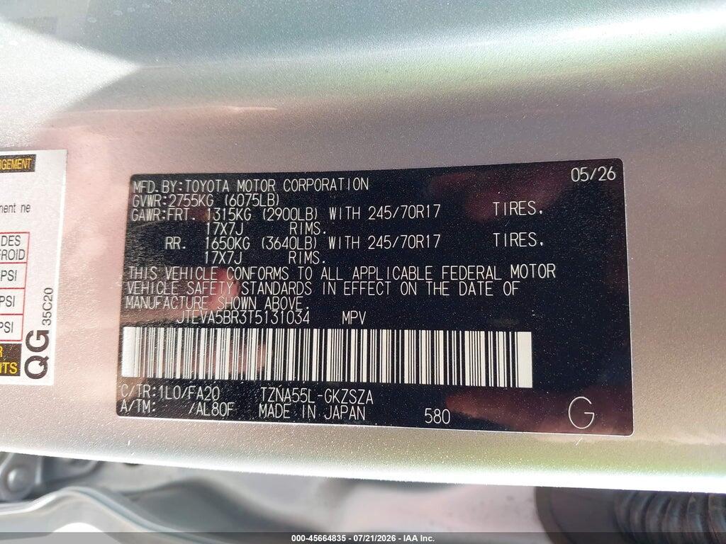JTEVA5BR3T5131034 2026 TOYOTA 4RUNNER photo no. 9