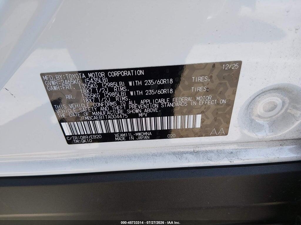 JTMBCAEB1TA004475 2026 TOYOTA BZ photo no. 9