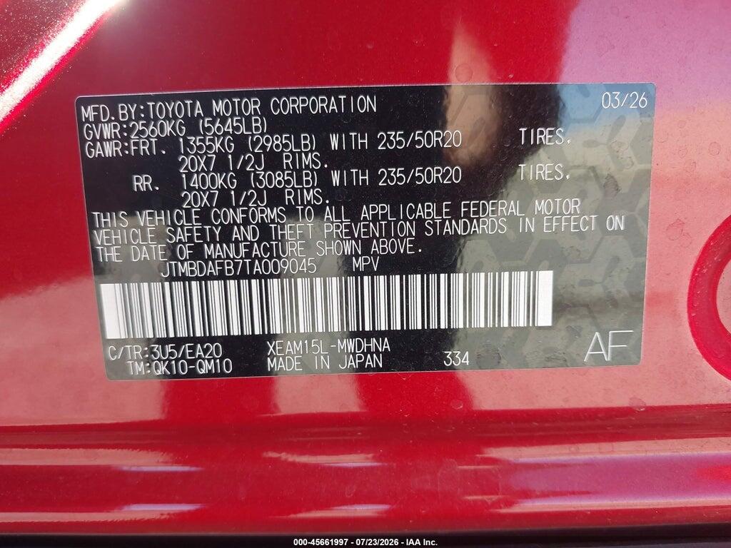 JTMBDAFB7TA009045 2026 TOYOTA BZ photo no. 9