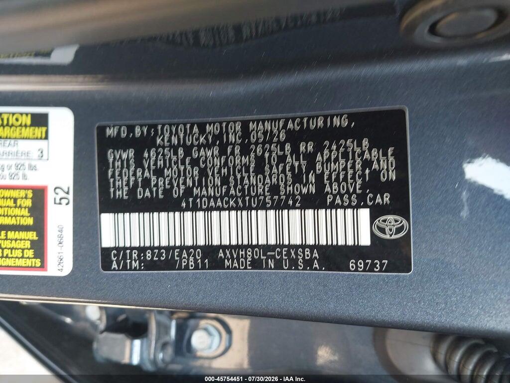 4T1DAACKXTU757742 2026 TOYOTA CAMRY photo no. 9