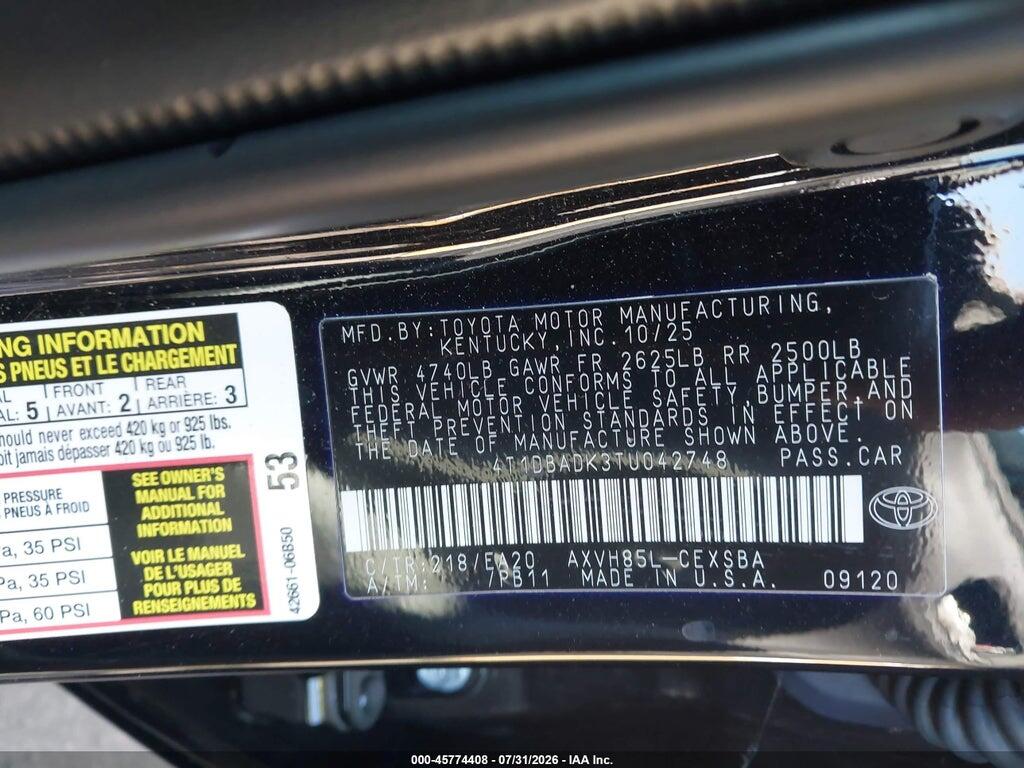 4T1DBADK3TU042748 2026 TOYOTA CAMRY photo no. 9