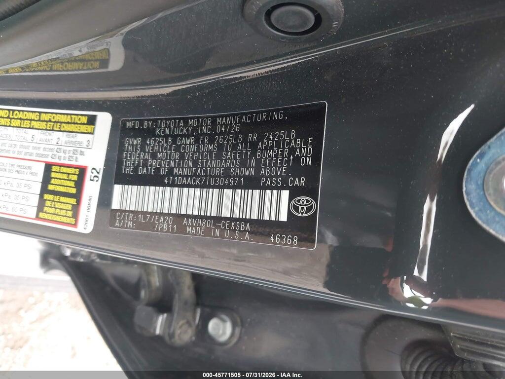 4T1DAACK7TU304971 2026 TOYOTA CAMRY photo no. 9