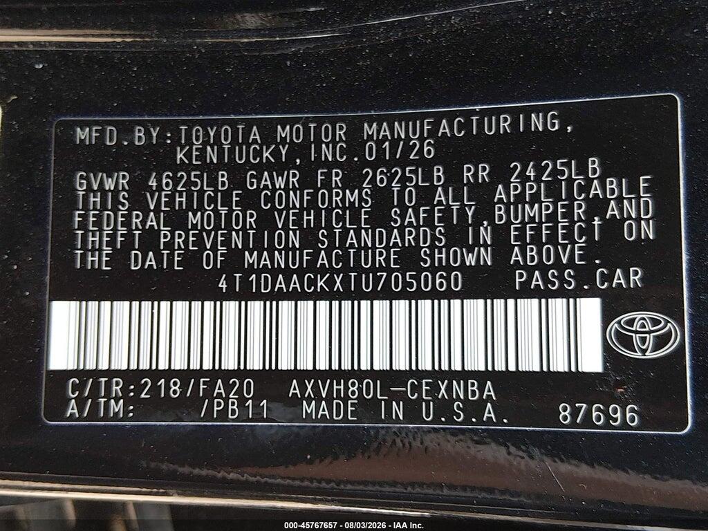 4T1DAACKXTU705060 2026 TOYOTA CAMRY photo no. 9
