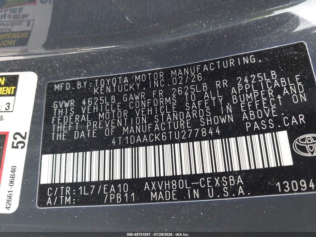 4T1DAACK6TU277844 2026 TOYOTA CAMRY photo no. 9