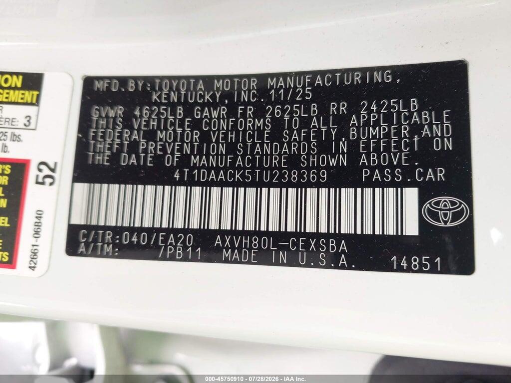 4T1DAACK5TU238369 2026 TOYOTA CAMRY photo no. 9