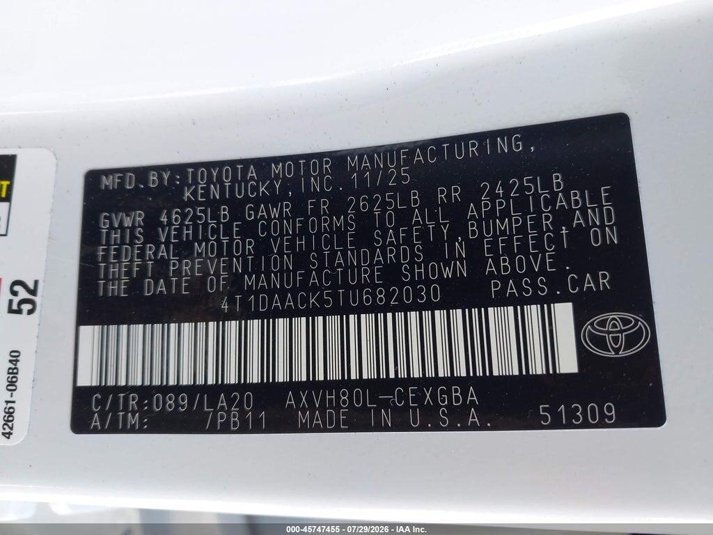 4T1DAACK5TU682030 2026 TOYOTA CAMRY photo no. 9