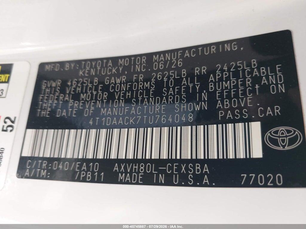 4T1DAACK7TU764048 2026 TOYOTA CAMRY photo no. 9