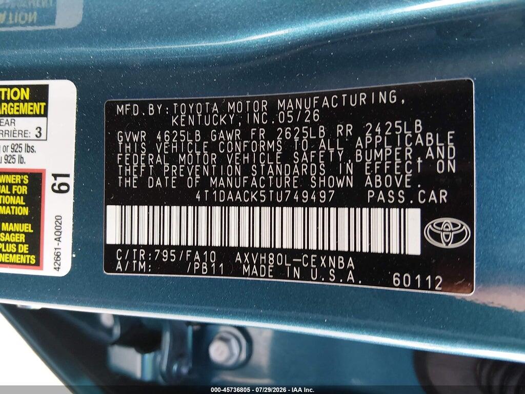 4T1DAACK5TU749497 2026 TOYOTA CAMRY photo no. 9