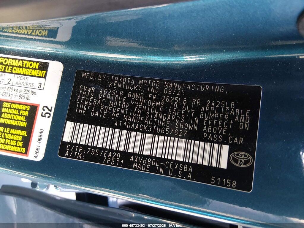 4T1DAACK3TU657627 2026 TOYOTA CAMRY photo no. 9