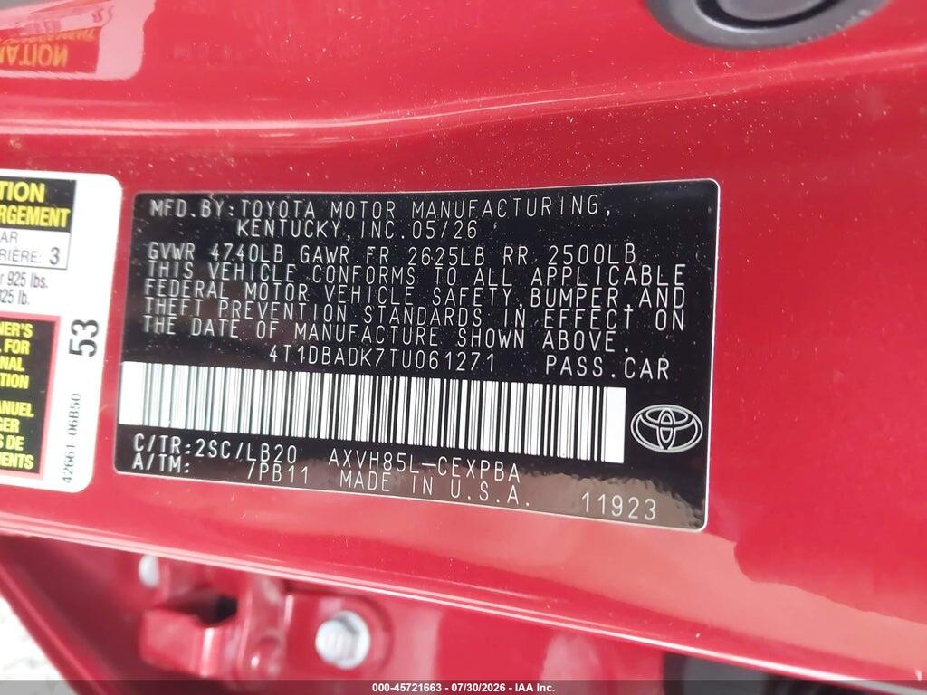 4T1DBADK7TU061271 2026 TOYOTA CAMRY photo no. 9
