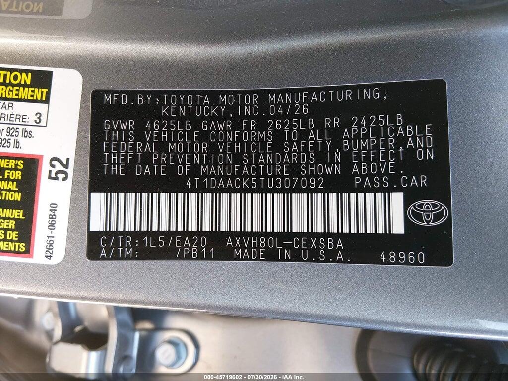 4T1DAACK5TU307092 2026 TOYOTA CAMRY photo no. 9