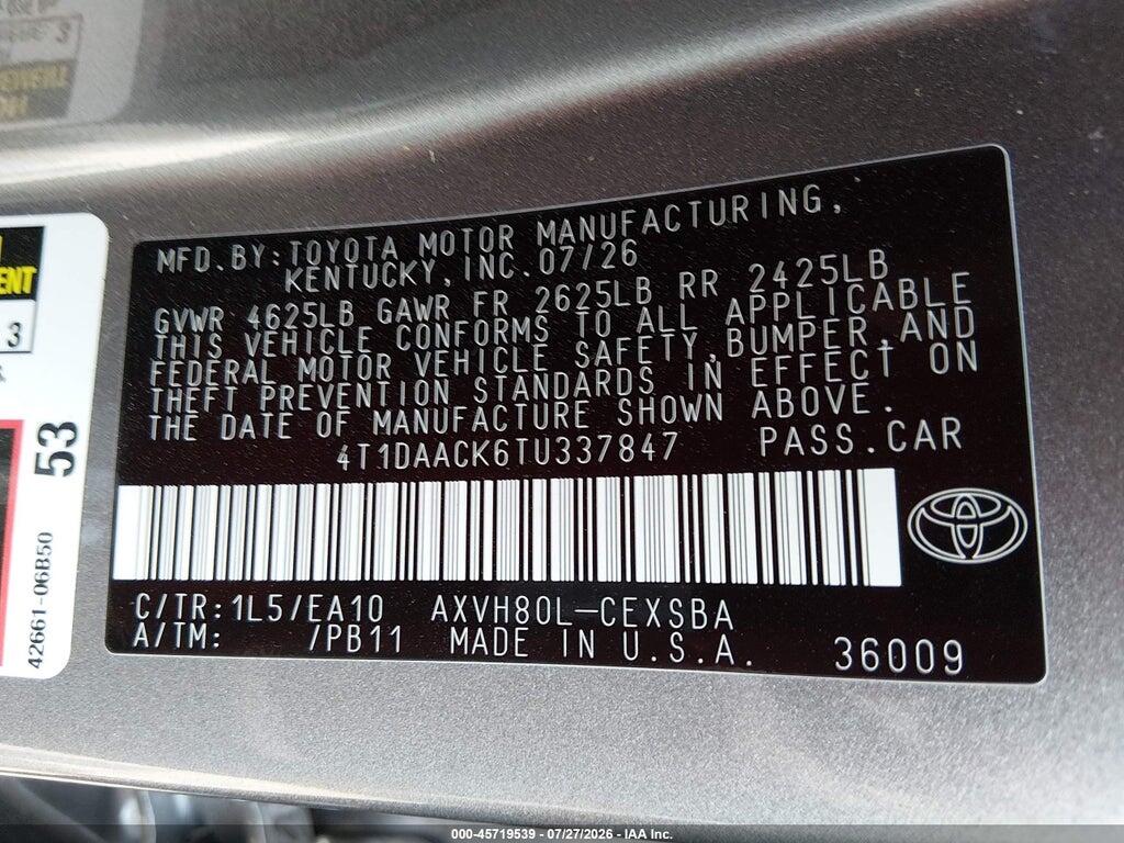 4T1DAACK6TU337847 2026 TOYOTA CAMRY photo no. 9