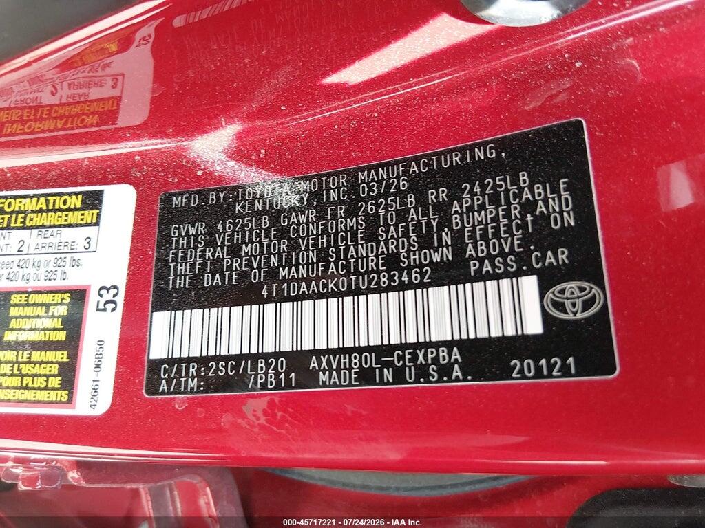 4T1DAACK0TU283462 2026 TOYOTA CAMRY photo no. 9