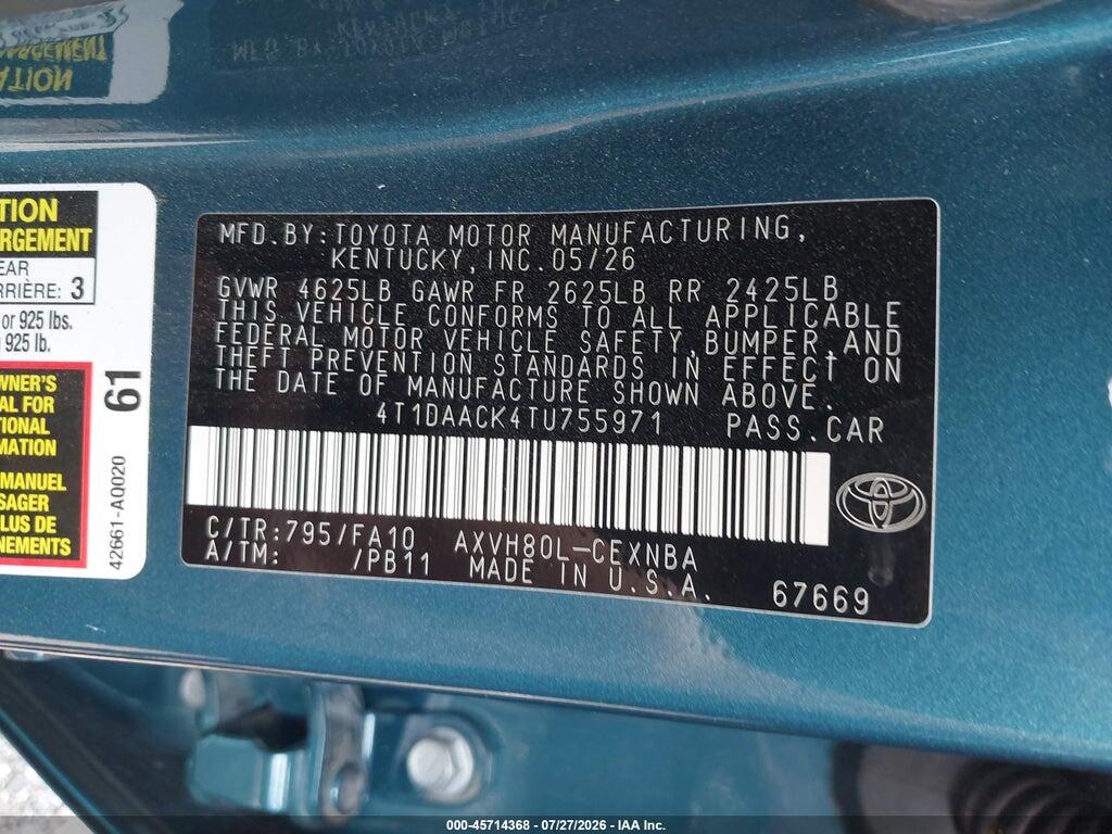 4T1DAACK4TU755971 2026 TOYOTA CAMRY photo no. 9