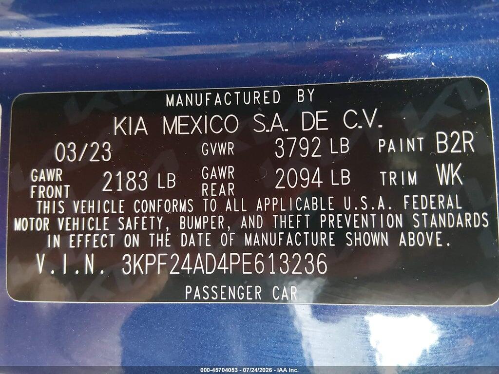 3KPF24AD4PE613236 2023 KIA FORTE photo no. 9