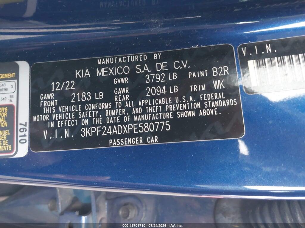 3KPF24ADXPE580775 2023 KIA FORTE photo no. 9