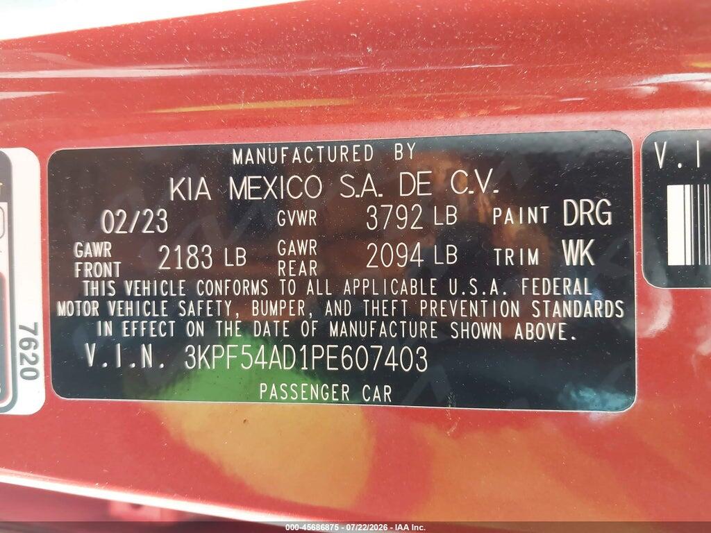 3KPF54AD1PE607403 2023 KIA FORTE photo no. 9