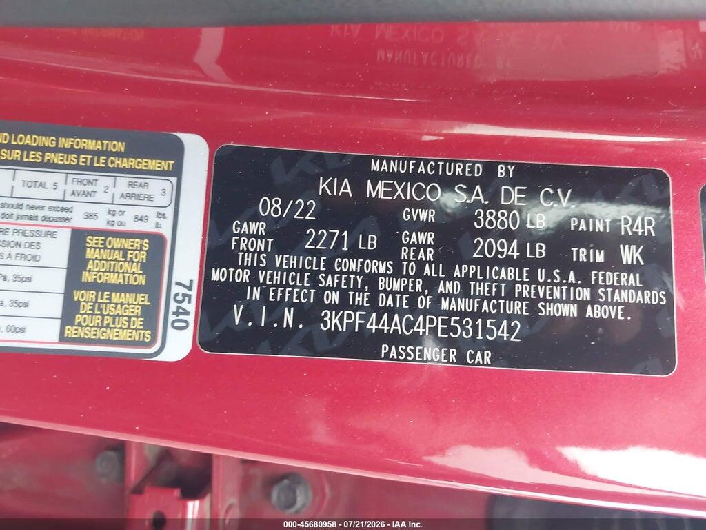 3KPF44AC4PE531542 2023 KIA FORTE photo no. 9