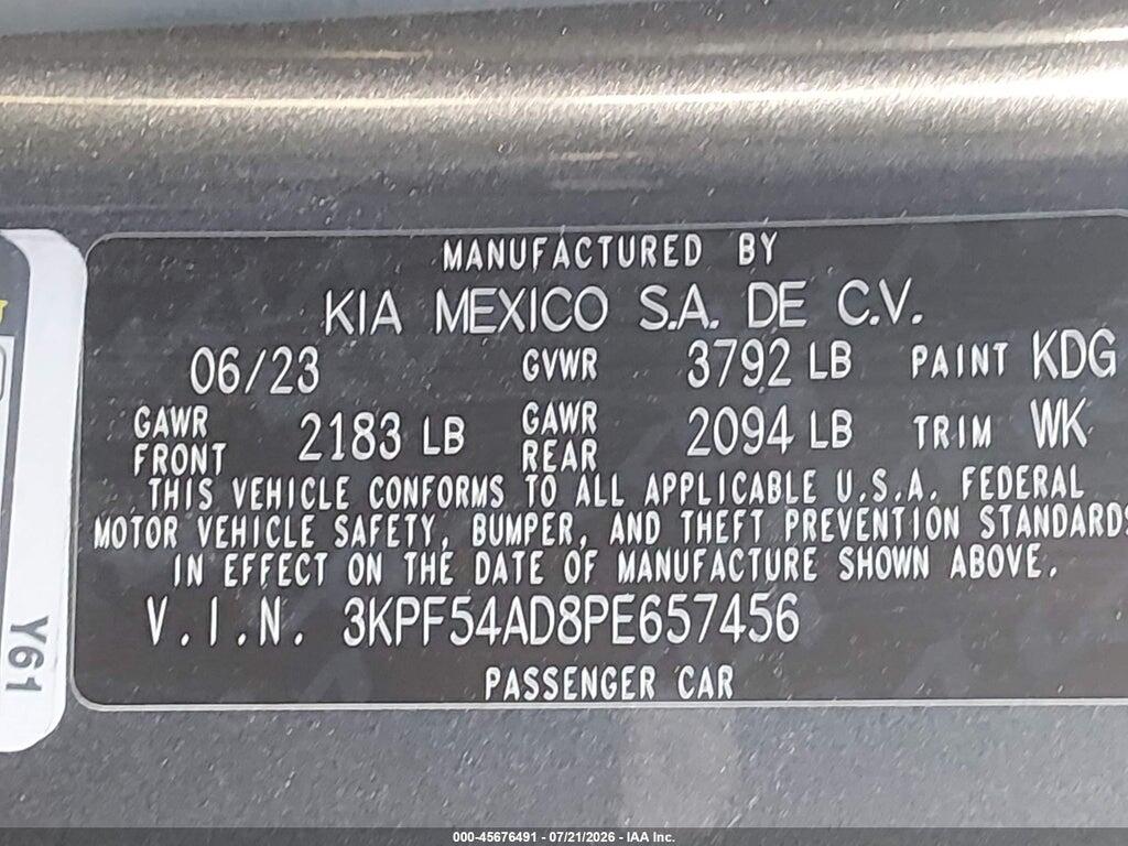 3KPF54AD8PE657456 2023 KIA FORTE photo no. 9