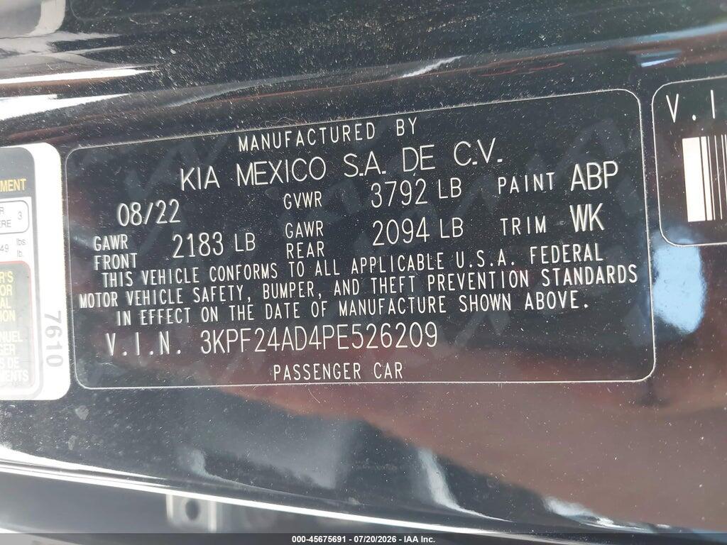 3KPF24AD4PE526209 2023 KIA FORTE photo no. 9