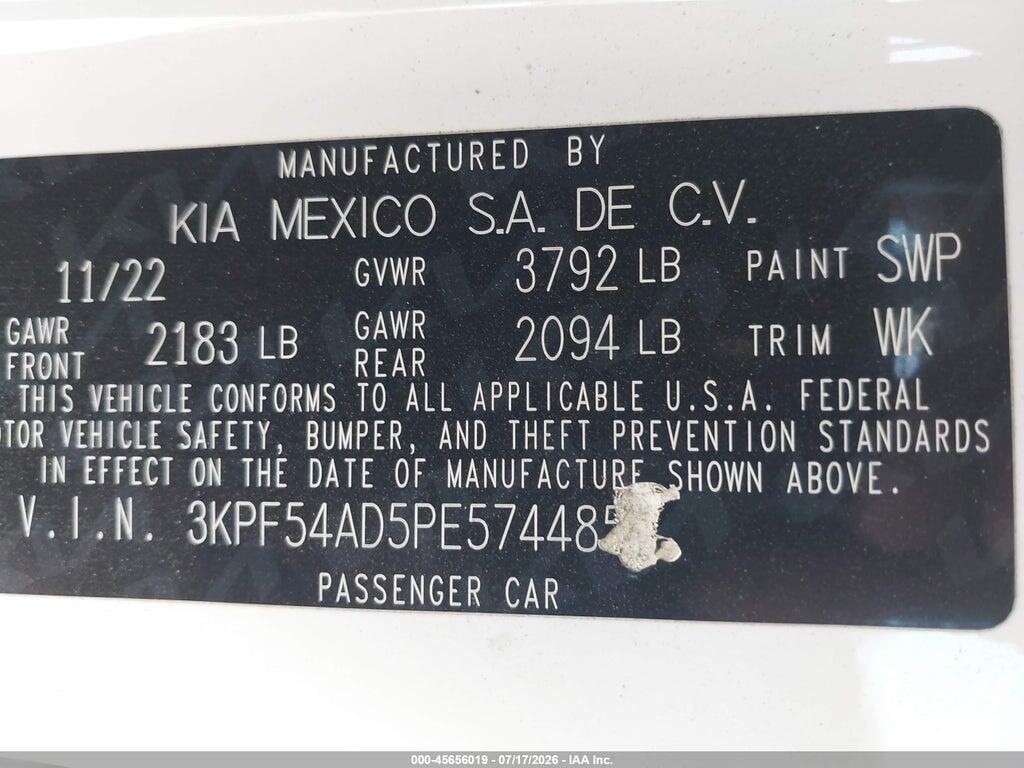 3KPF54AD5PE574485 2023 KIA FORTE photo no. 9
