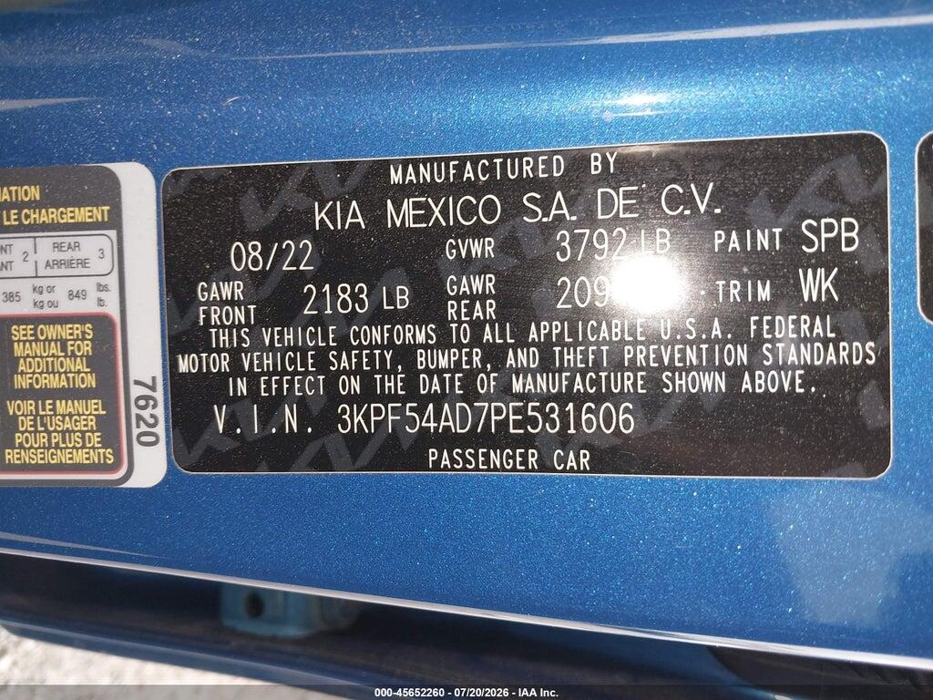 3KPF54AD7PE531606 2023 KIA FORTE photo no. 9