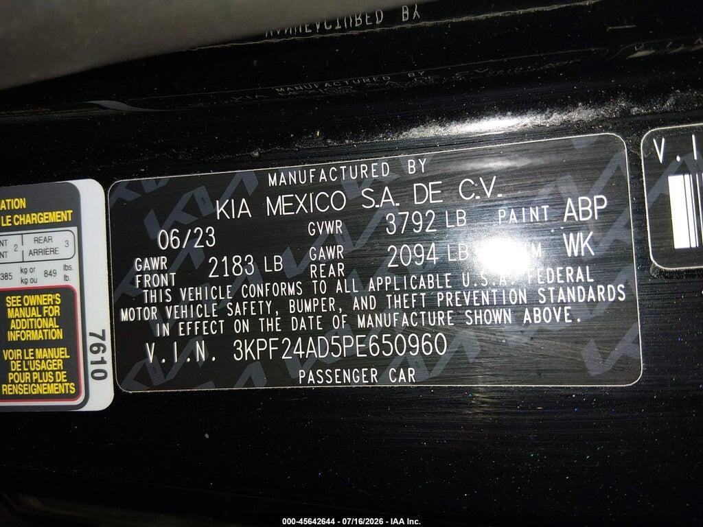 3KPF24AD5PE650960 2023 KIA FORTE photo no. 9