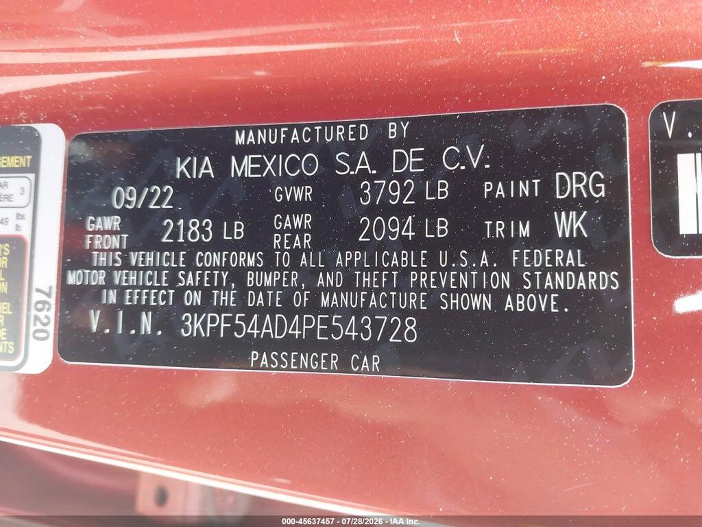 3KPF54AD4PE543728 2023 KIA FORTE photo no. 9