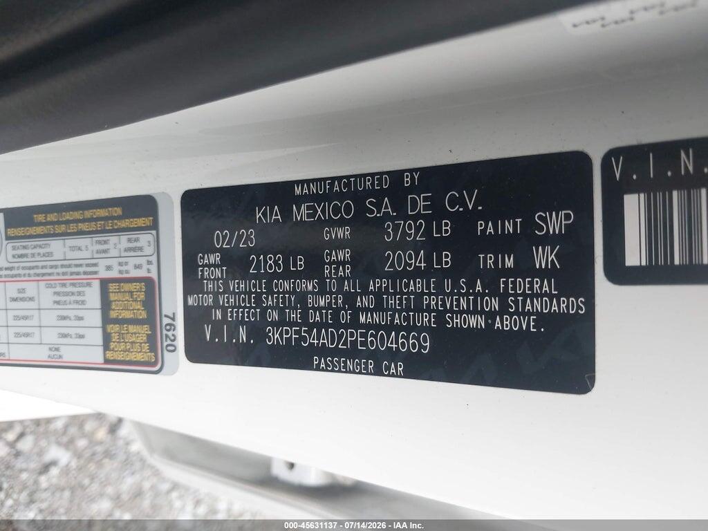 3KPF54AD2PE604669 2023 KIA FORTE photo no. 9