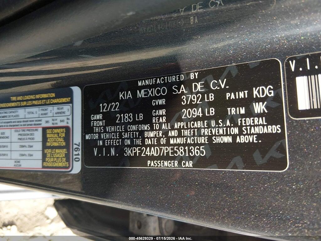 3KPF24AD7PE581365 2023 KIA FORTE photo no. 9