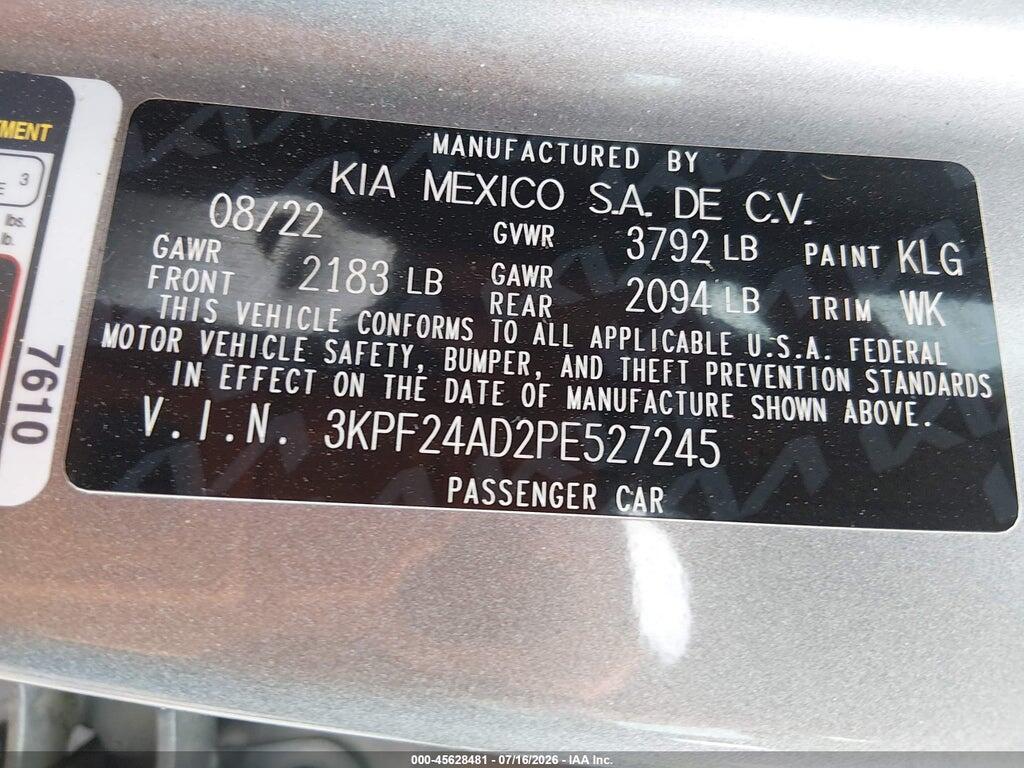 3KPF24AD2PE527245 2023 KIA FORTE photo no. 9