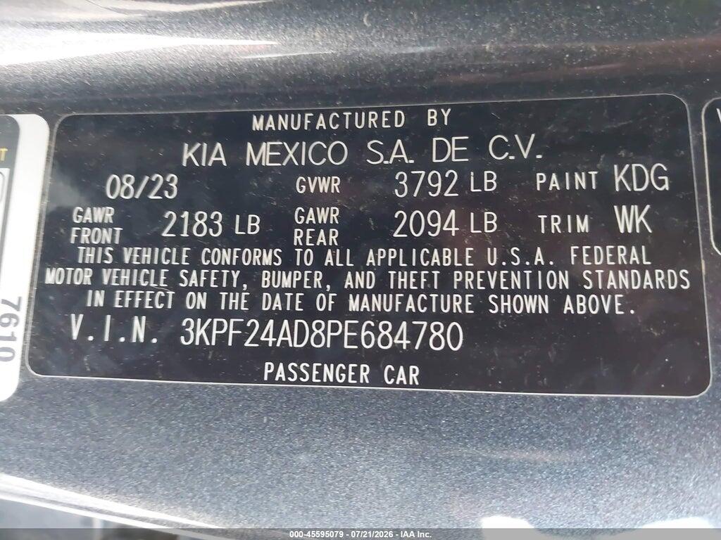 3KPF24AD8PE684780 2023 KIA FORTE photo no. 9