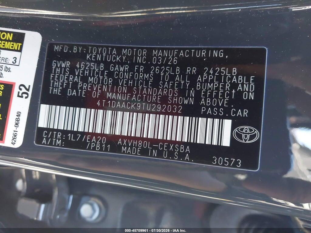 4T1DAACK9TU292032 2026 TOYOTA CAMRY photo no. 9