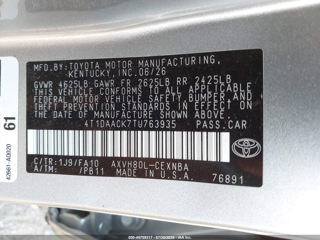 4T1DAACK7TU763935 2026 TOYOTA CAMRY photo no. 9