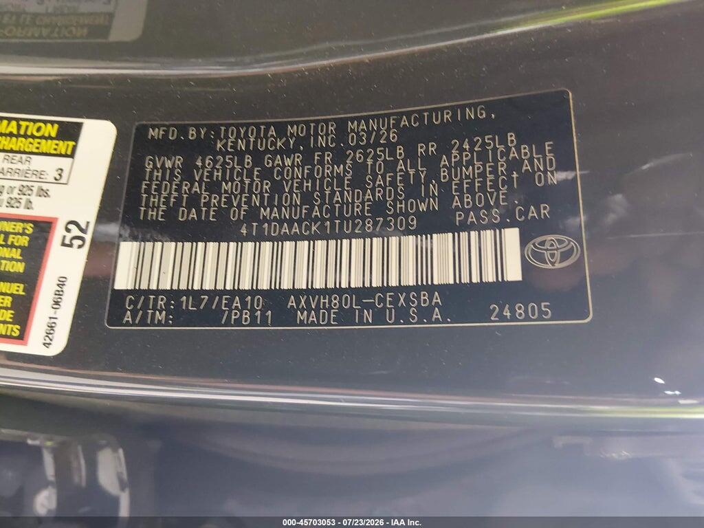 4T1DAACK1TU287309 2026 TOYOTA CAMRY photo no. 9